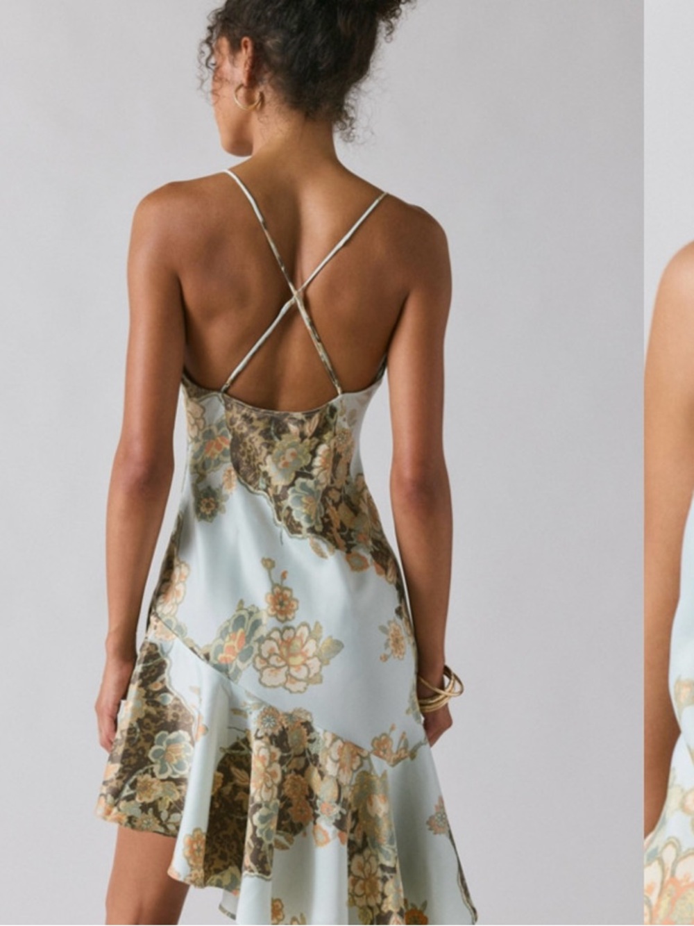 Assymetrical Kimchi Blue Dress with Ruffle Hem - Picture 2 of 4